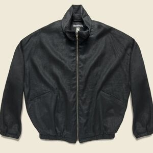 Monitaly Old Dog Linen Blouson Jacket In Black XS